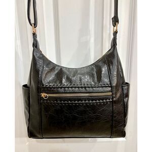 MKF COLLECTION - "Marseille" Vegan Leather Convertible Crossbody in Black